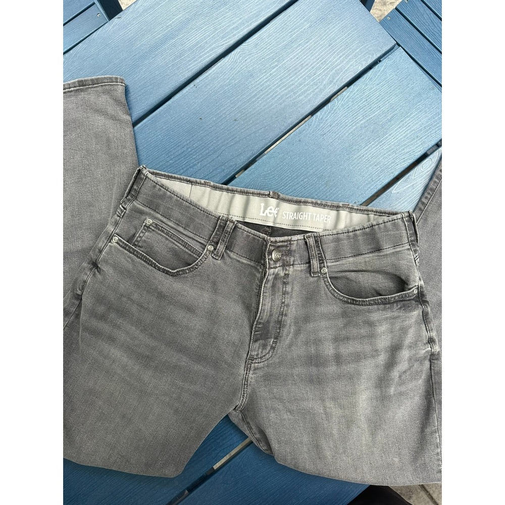 Lee Mens Straight Taper Grey Denim Jeans 34x32 Stretch Casual Pants 112361382